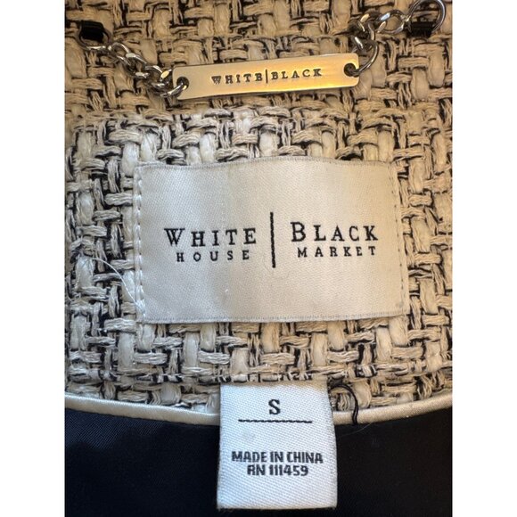 White House Black Market Womens Size S Double Breasted Tweed Peacoat Silk Blend - Picture 5 of 8